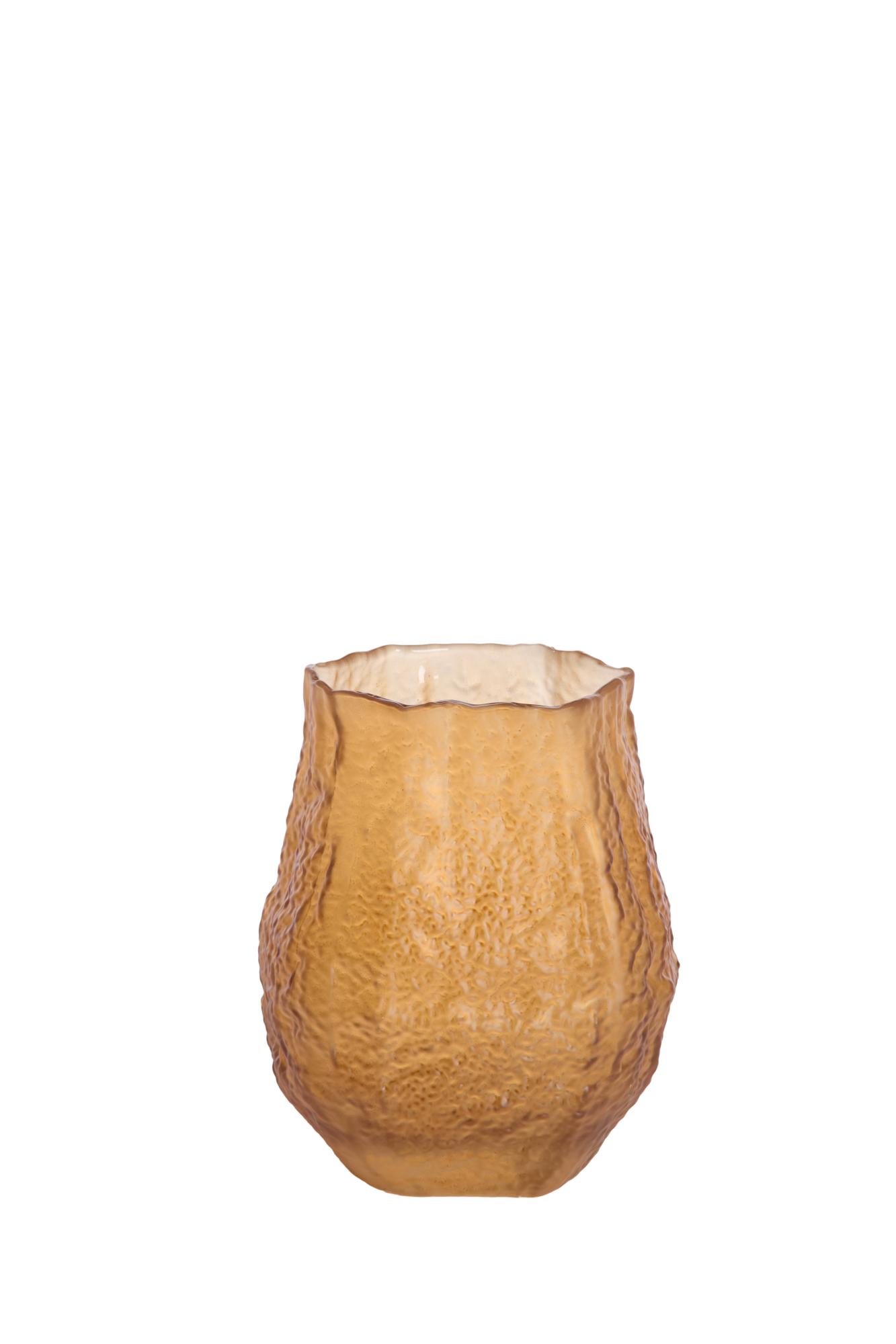 Relva Vaas 15x13x20 cm glas mat bruin