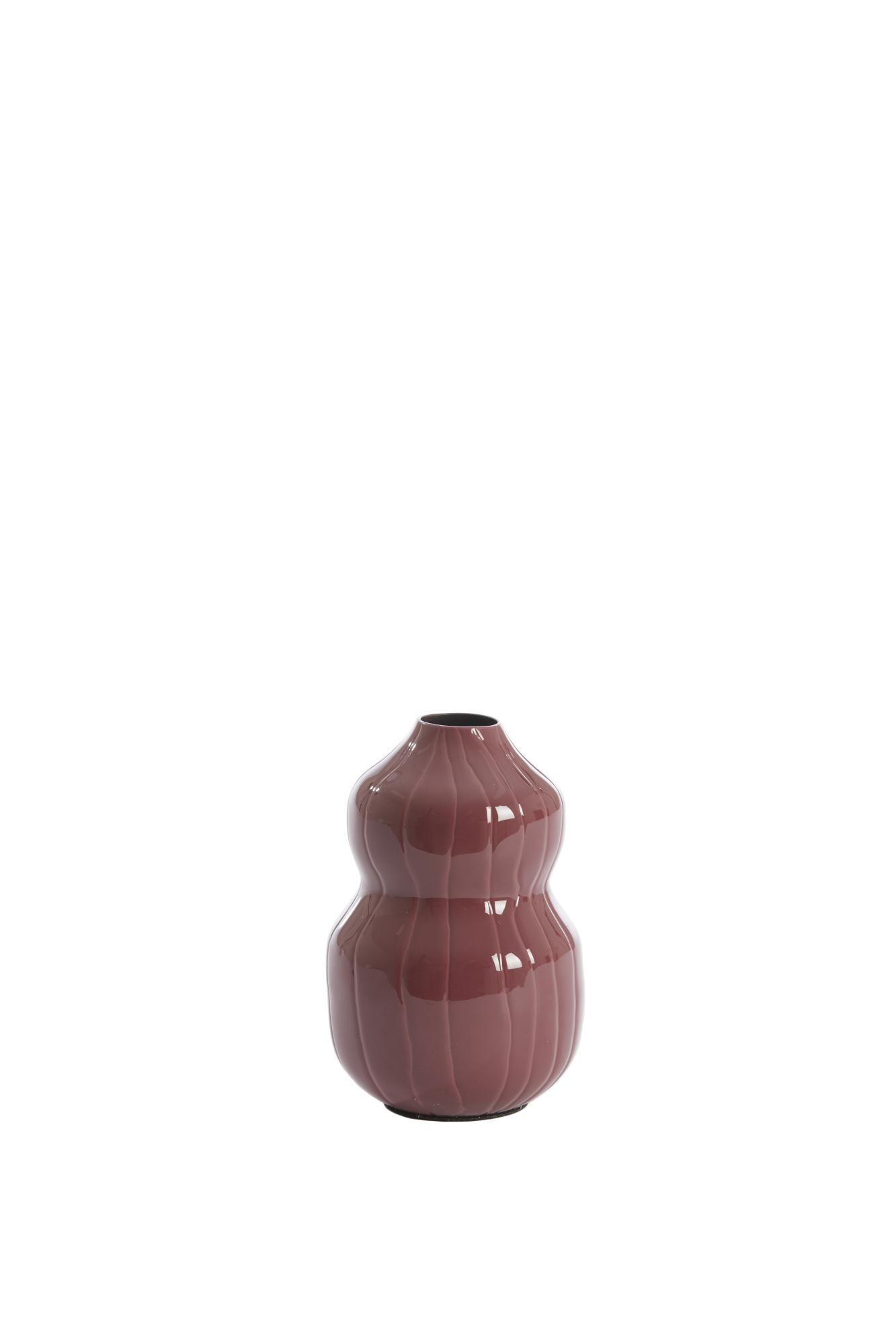 Vadena Vaas deco Ø7x11 cm aubergine+licht aubergine