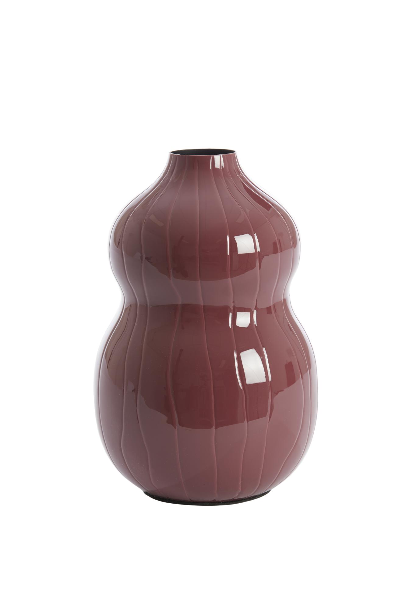 Vadena Vaas deco Ø15x21 cm aubergine+licht aubergine