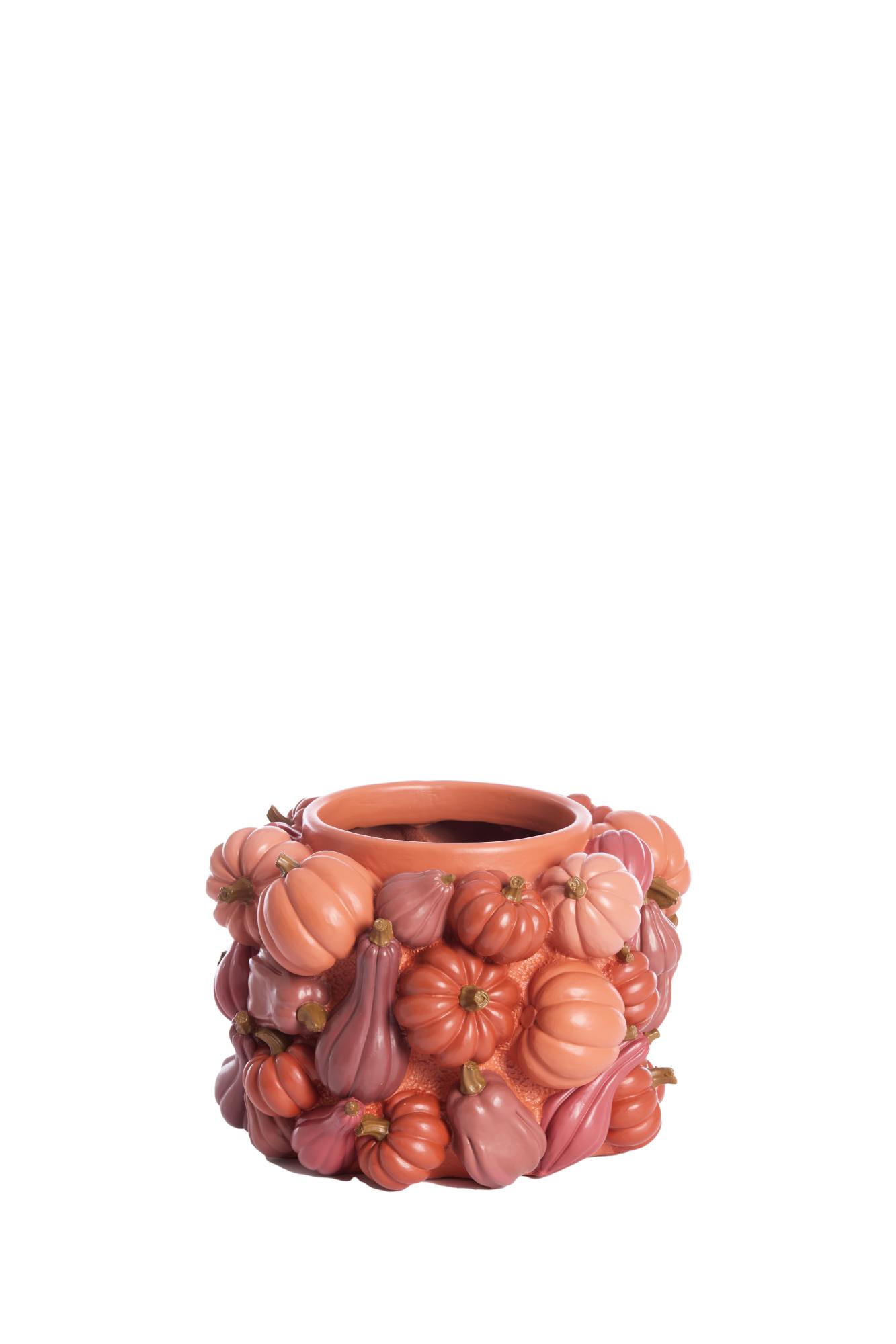 Pumpkin Vaas deco Ø28x18 cm rood