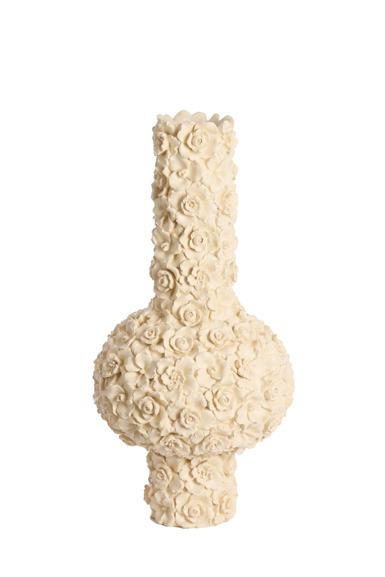 Gyula Vaas deco Ø31x62 cm crème