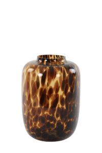 Kobal Vaas Ø24x34 cm glas bruin-zwart