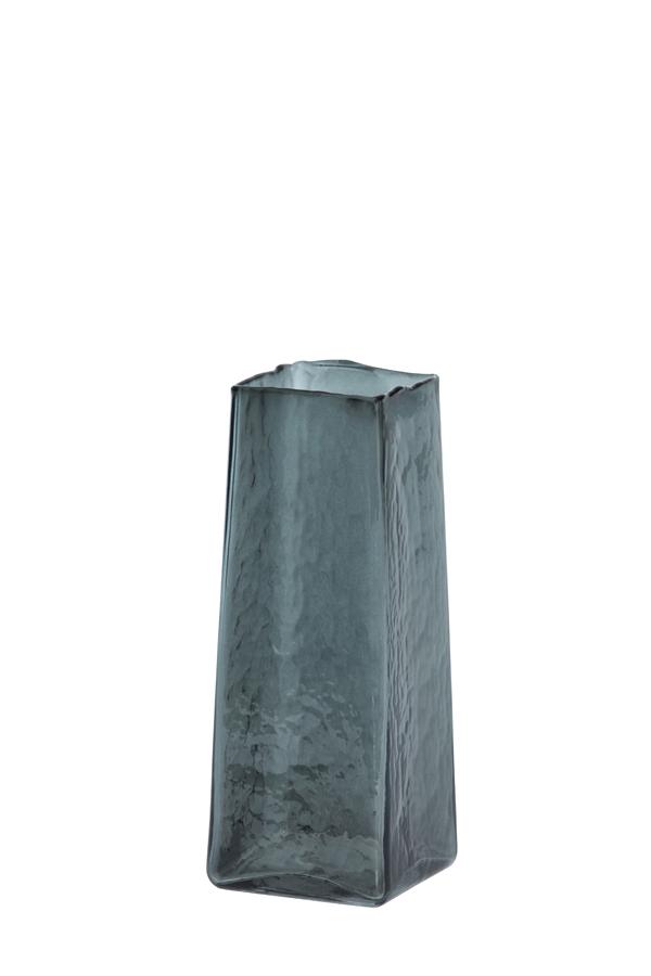 Iduna Vaas 10x10x25 cm glas donker grijs