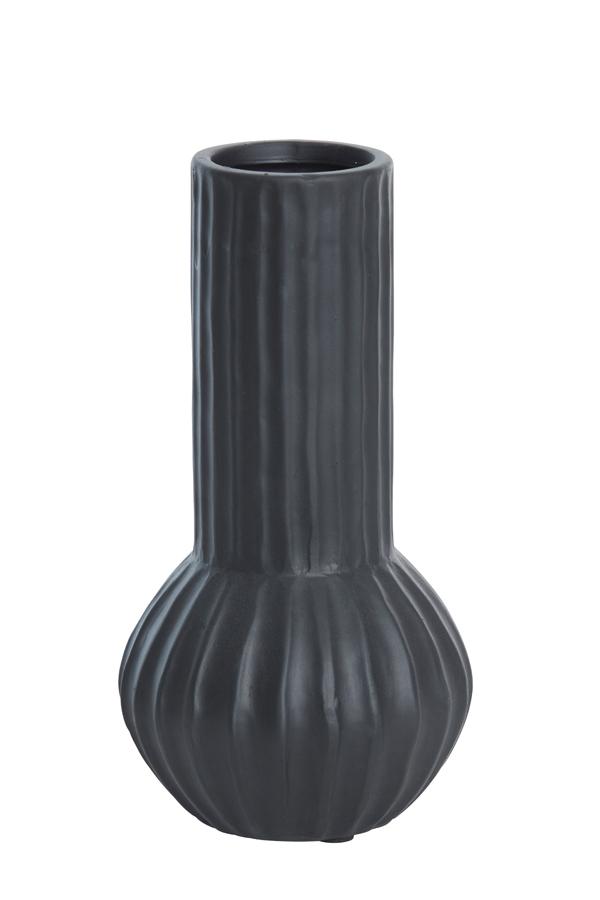 Feyo Vaas deco Ø14x26 cm keramiek zwart