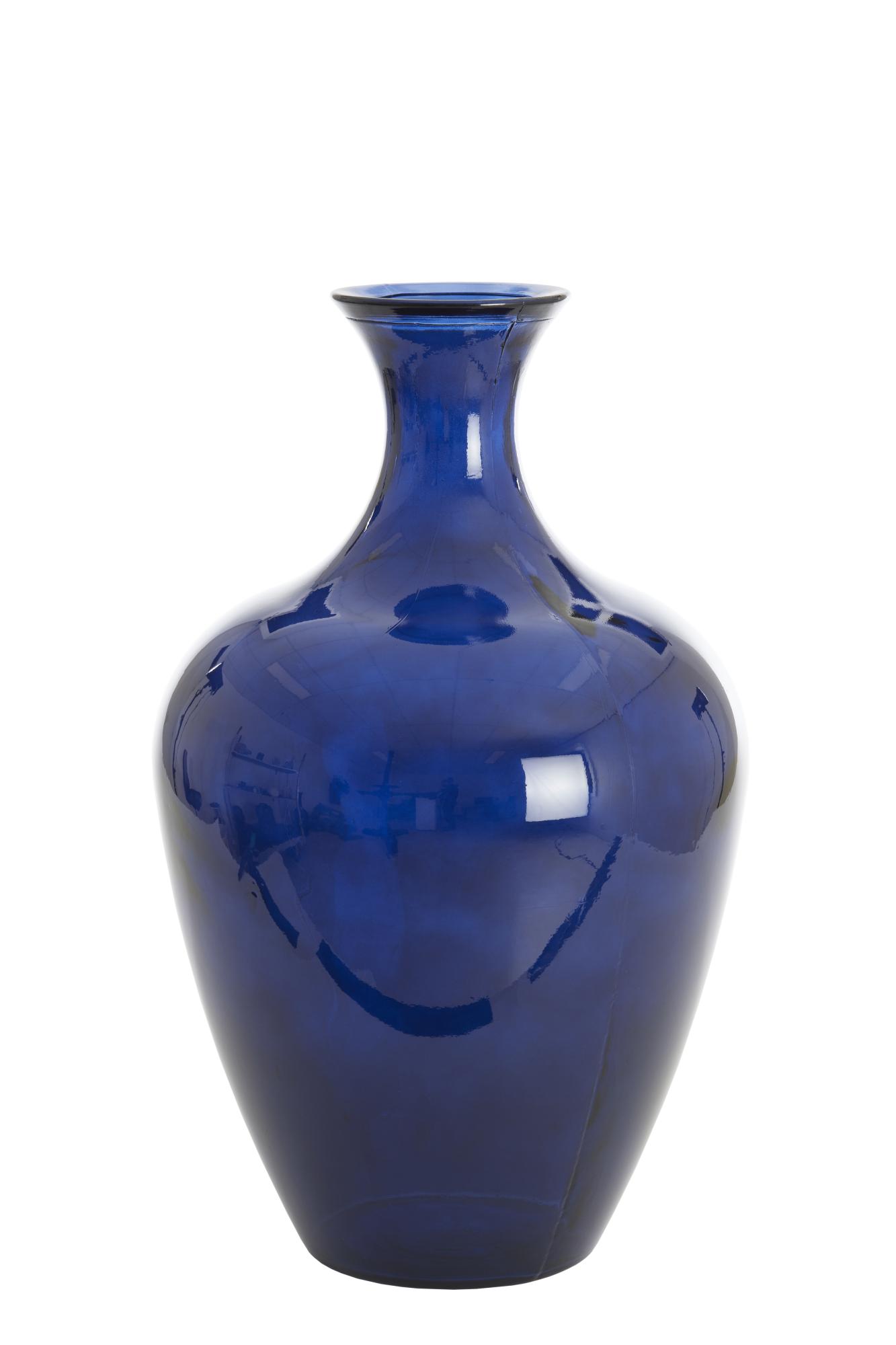 Rubra Vaas Ø40x65 cm glas glans blauw