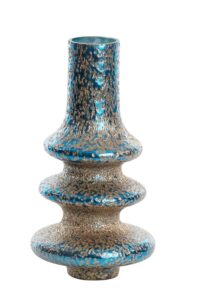 Gweta Vaas Ø23x40 cm glas blauw-goud