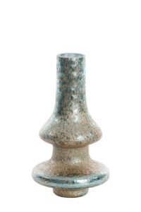 Gweta Vaas Ø20x34 cm glas turquoise-goud