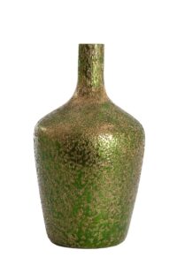 Molusi Vaas Ø20x40 cm glas donker groen-goud