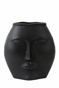 Face Vaas deco 34x16x35 cm mat zwart