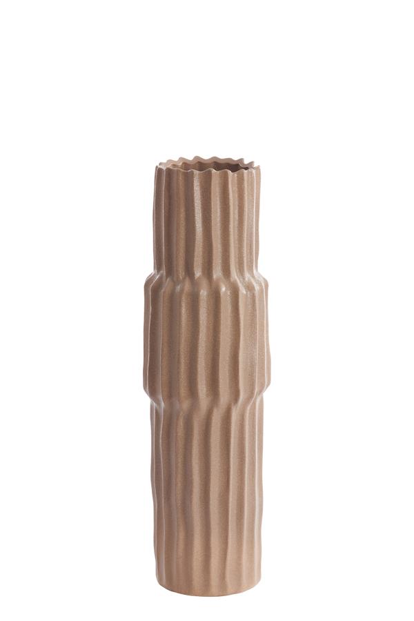 Longa Vaas deco Ø17x58 cm keramiek grijs bruin