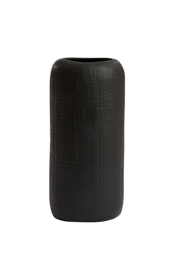 Mayora Vaas deco 14x9x28 cm mat zwart
