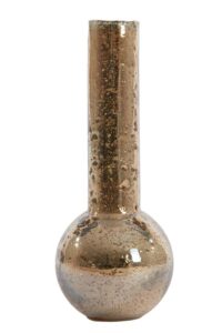 Delos Vaas Ø18x45 cm glas steenslag zilver+goud