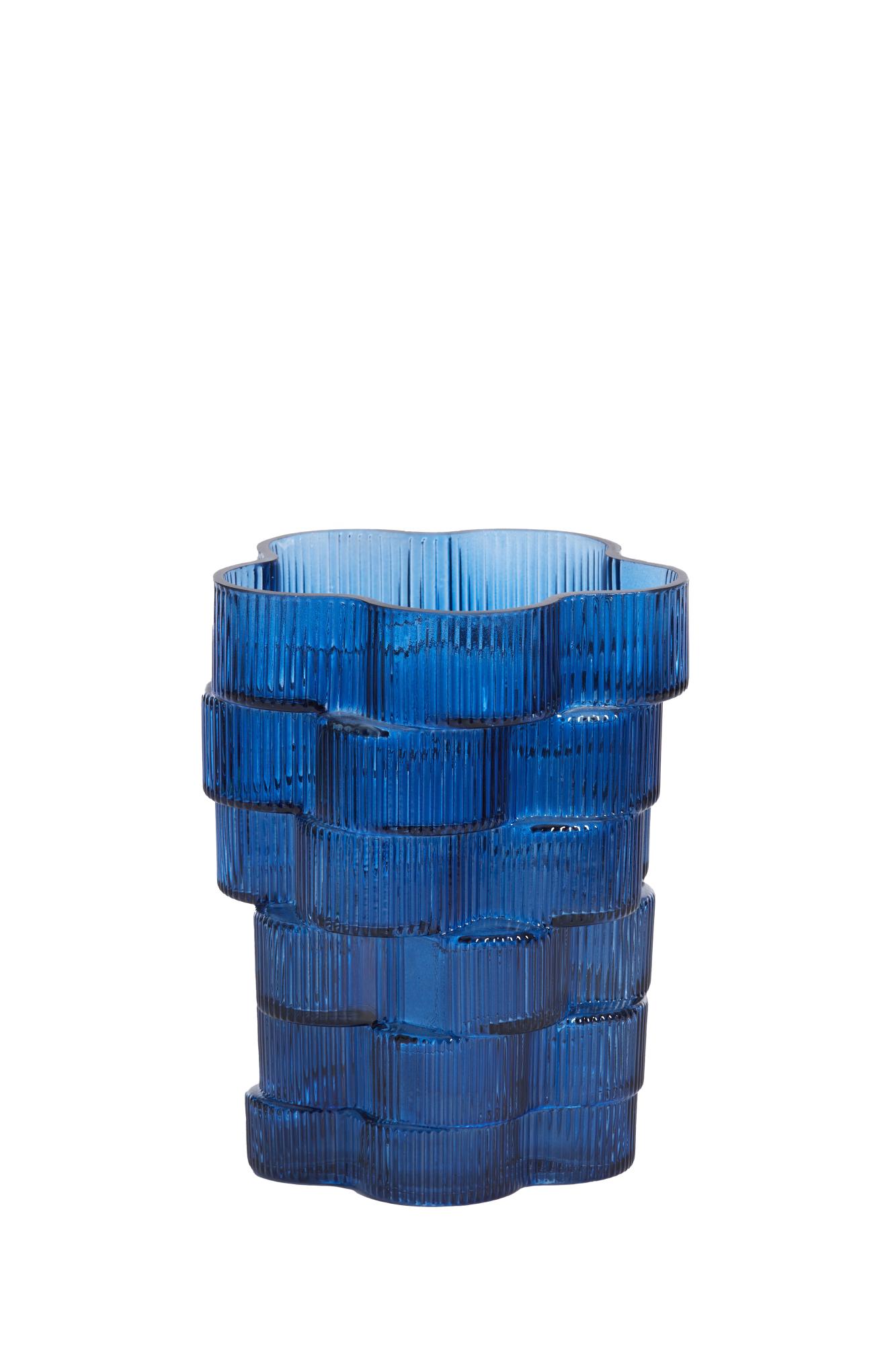 Douro Vaas Ø17x22 cm glas blauw