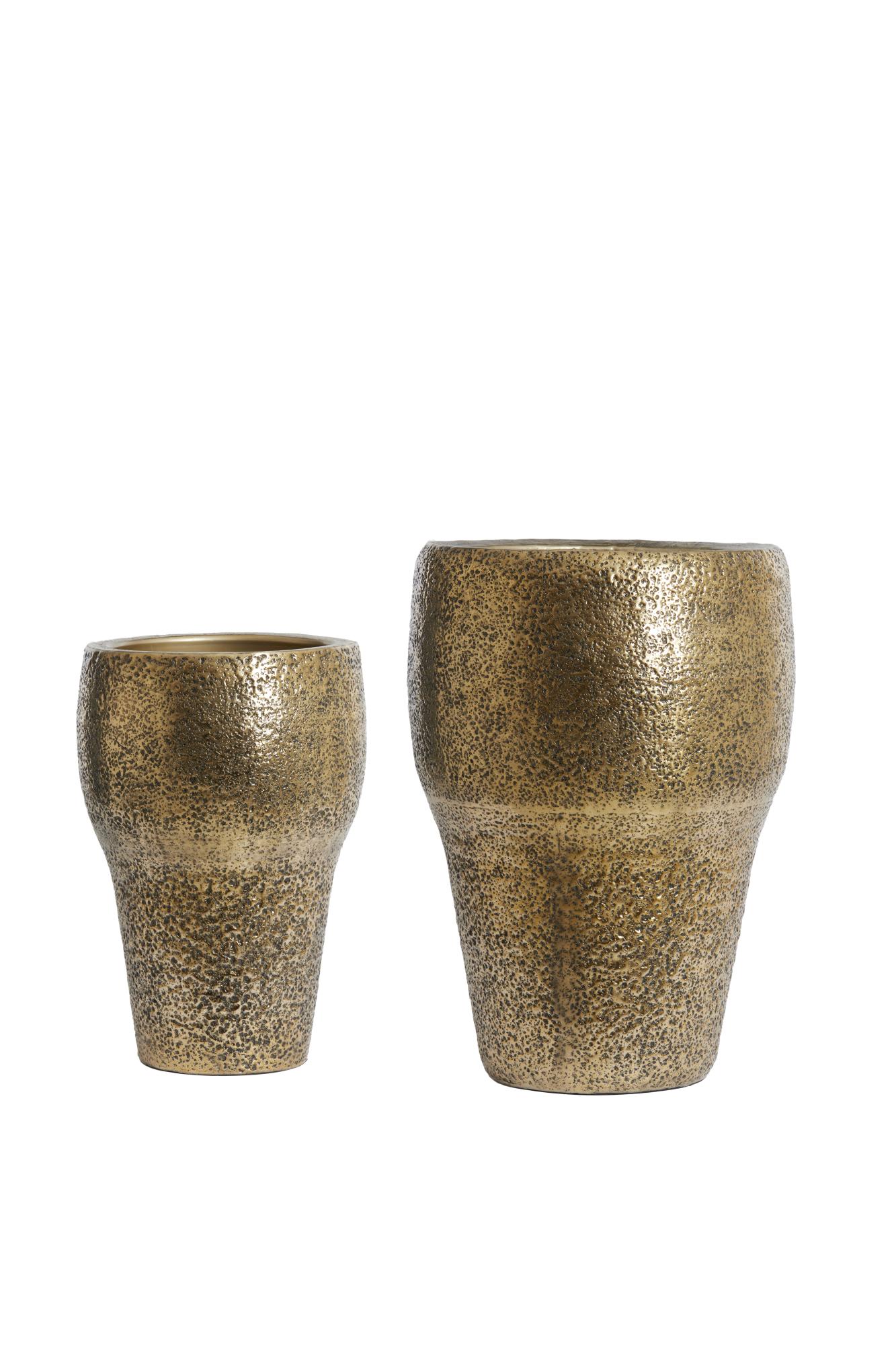 Lioux Pot deco S/2 Ø37x50+Ø43x67 cm antiek brons