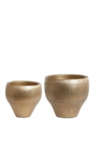 Lioux Pot deco S/2 Ø39x36+Ø49x44 cm goud
