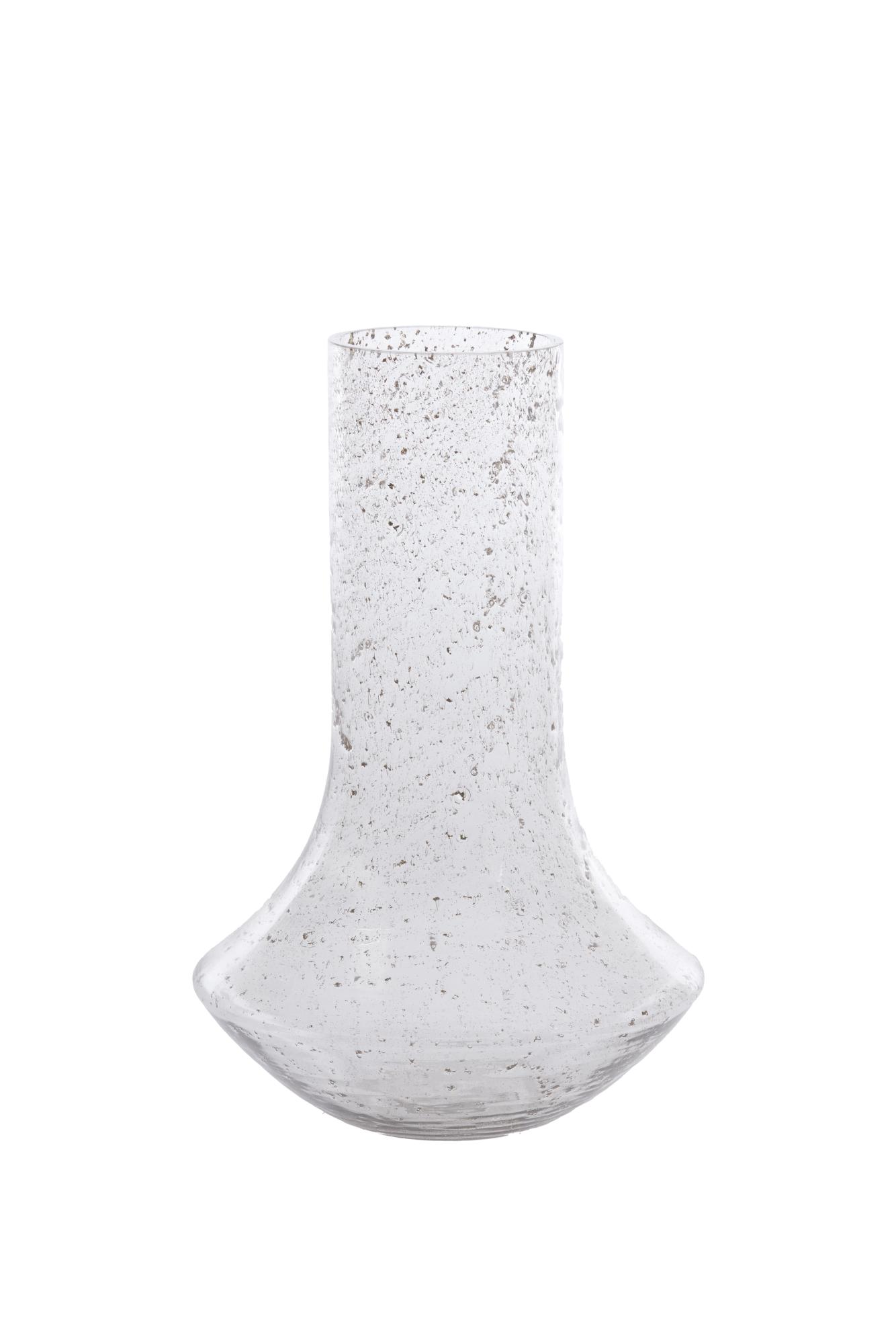 Leanna Vaas Ø25x40 cm glas steenslag helder