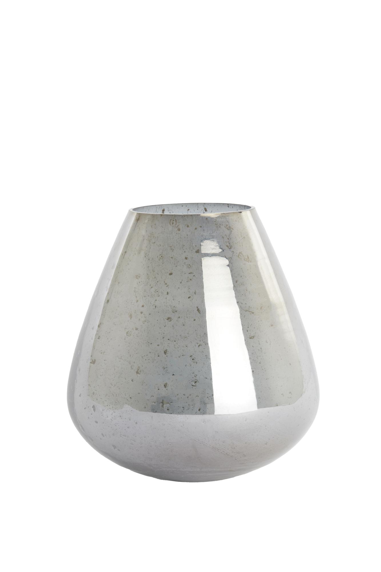 Laterza Vaas Ø27x30 cm glas steenslag smoke