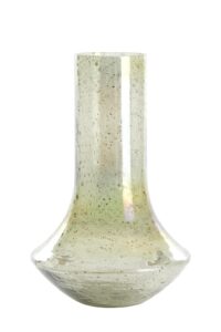 Leanna Vaas Ø25x40 cm glas steenslag groen