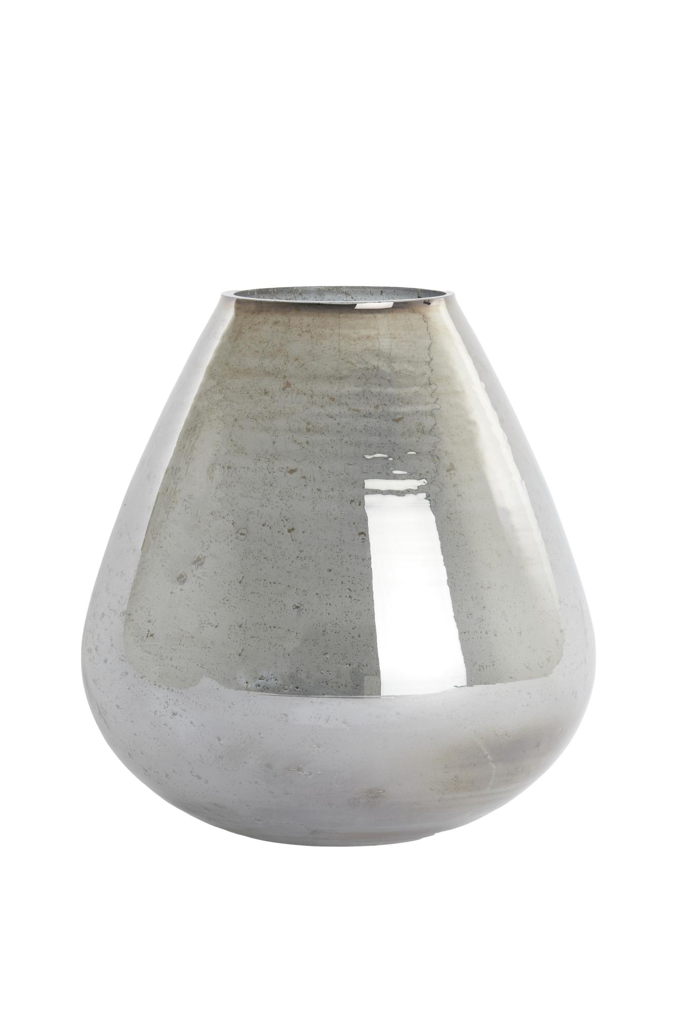 Laterza Vaas Ø31x35 cm glas steenslag smoke