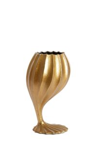 Mikie Vaas deco 18x16x32 cm antiek brons+mat zwart