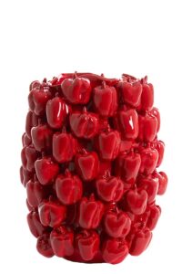 Bellpepper Vaas deco 35x33x47 cm keramiek glanzend rood