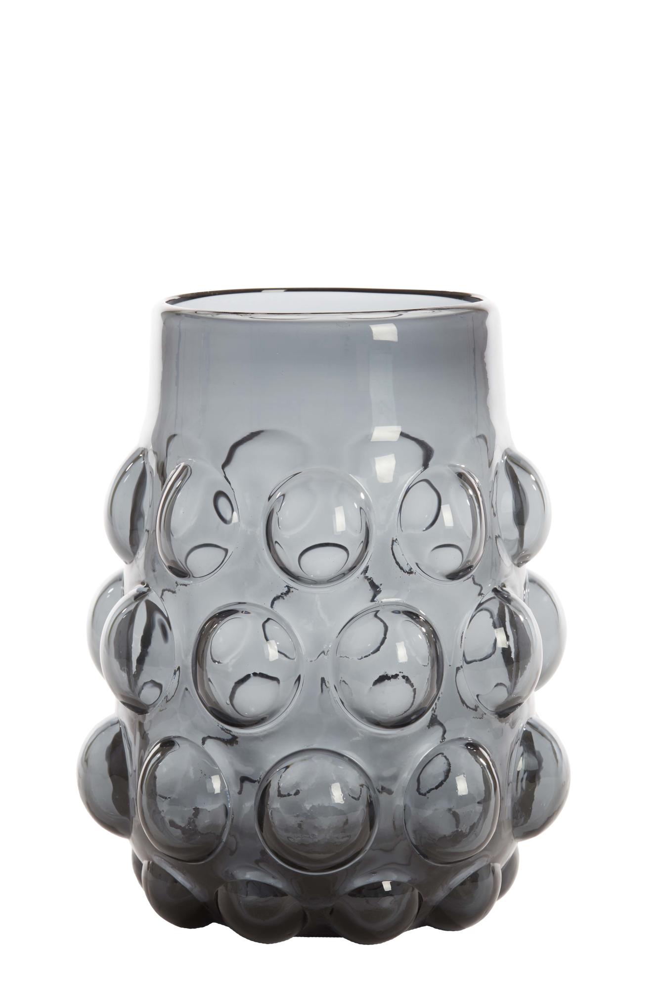 Haroa Vaas Ø24x30 cm glas smoke grijs