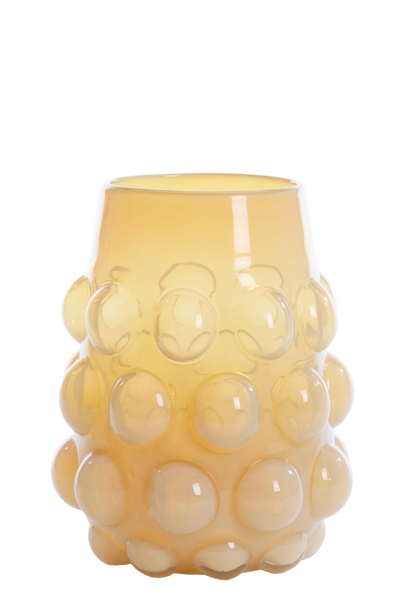 Haroa Vaas Ø24x30 cm glas licht geel