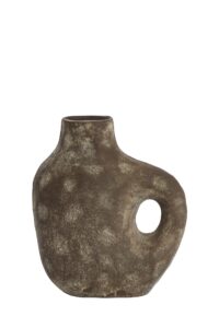Casine Vaas deco 25x12x28 cm donker bruin-crème