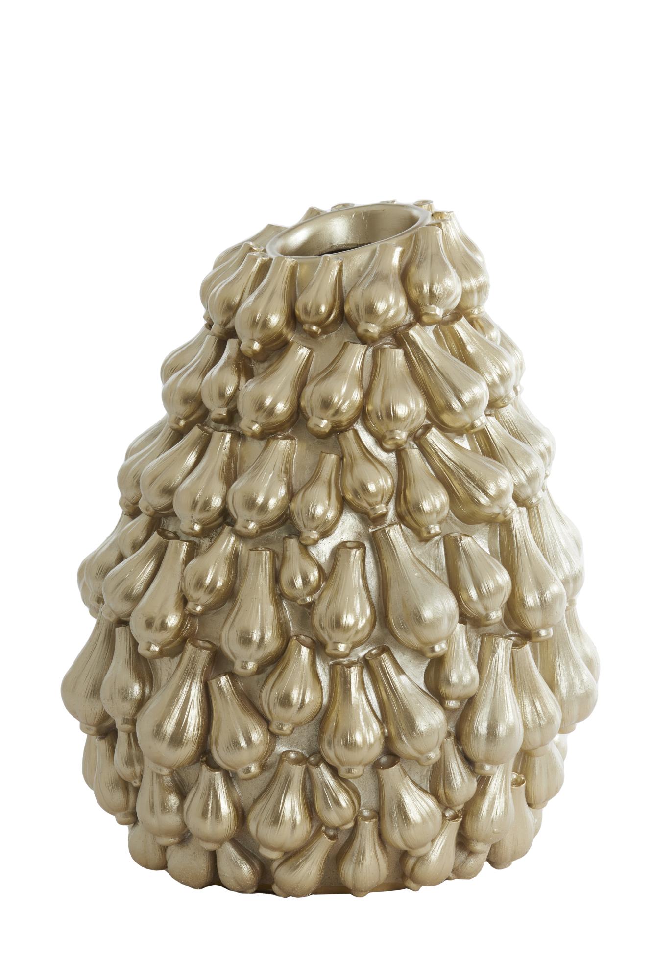 Garlic Vaas deco 42x39x47 cm goud