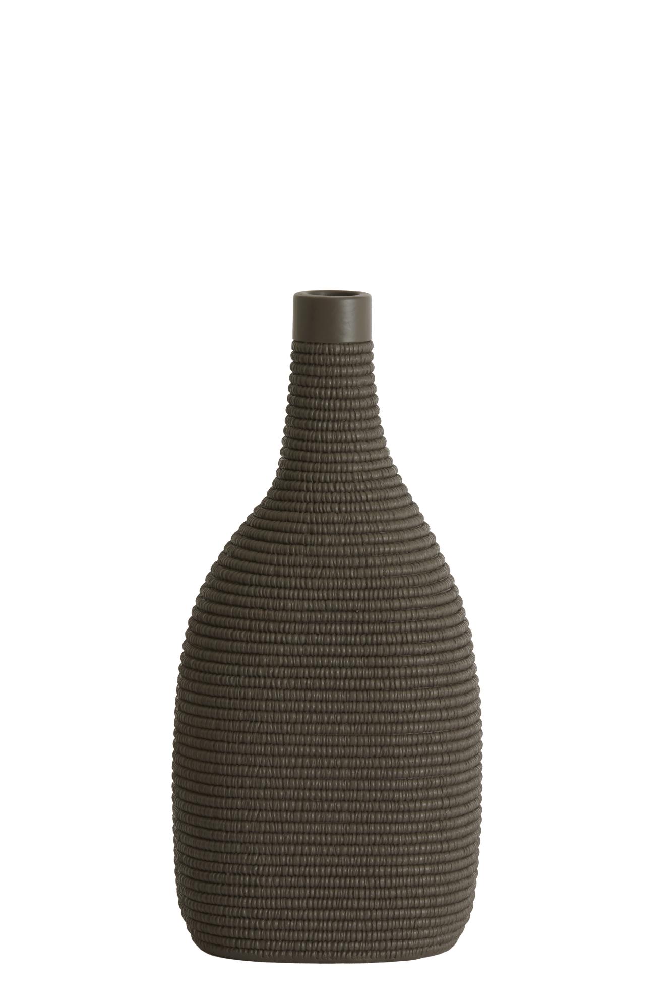 Youni Vaas deco 16x12x33 cm bruin