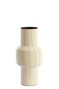 Senuma Vaas deco Ø16x33 cm glanzend wit+zwart