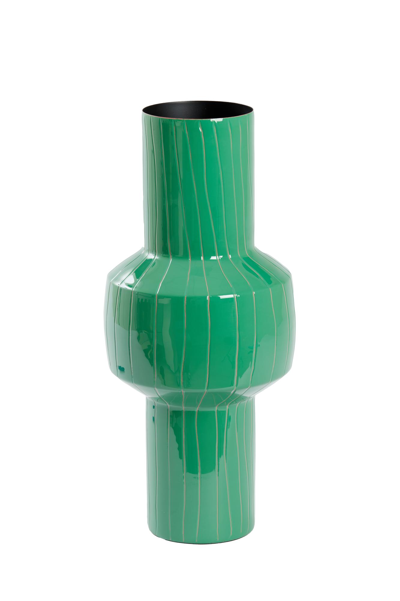 Senuma Vaas deco Ø18x42 cm groen-roze