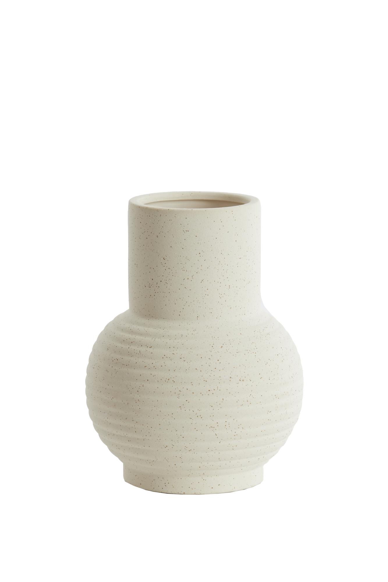 Uloa Vaas deco Ø19x25 cm keramiek mat crème