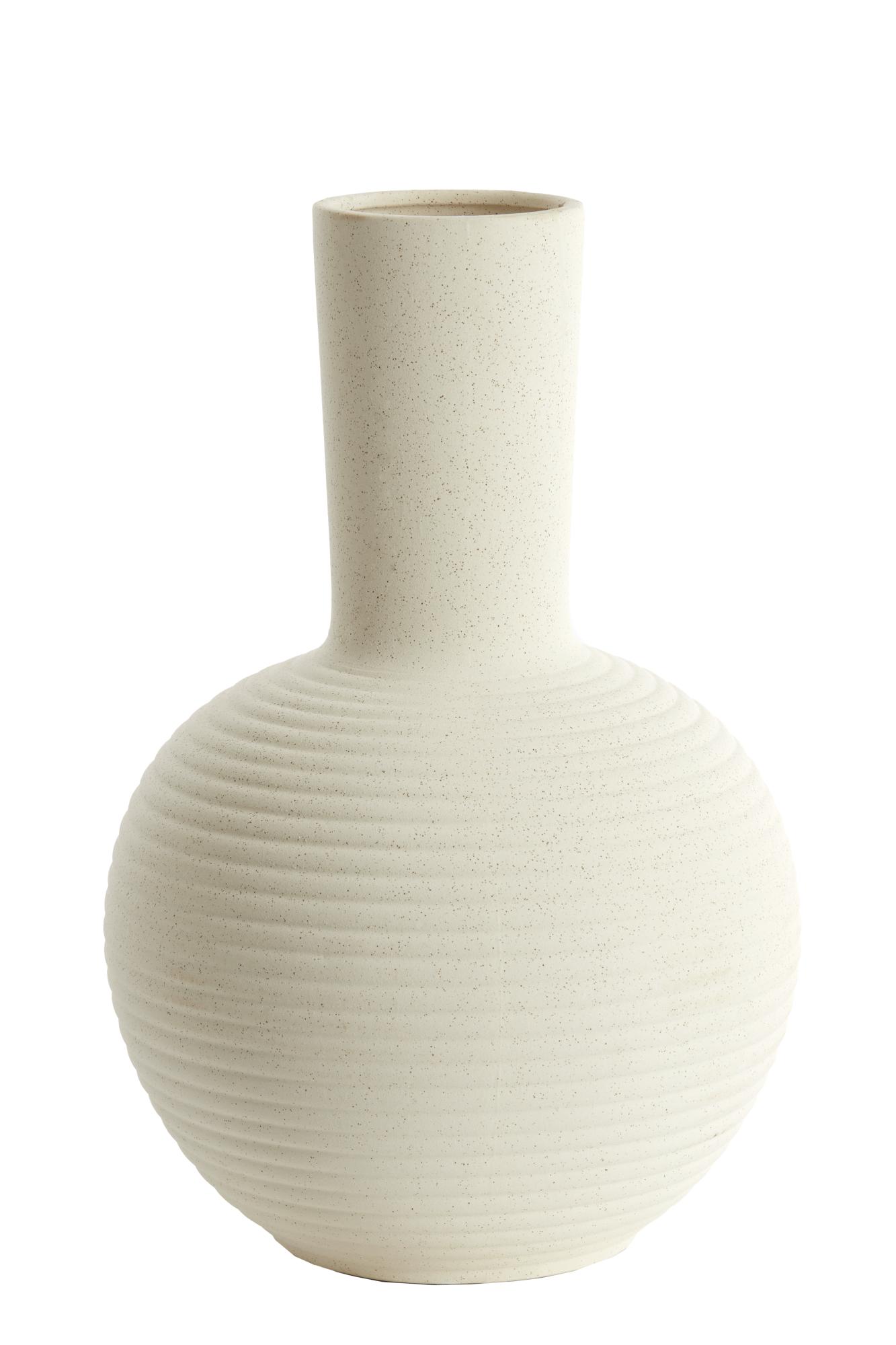 Uloa Vaas deco Ø34x52 cm keramiek mat crème