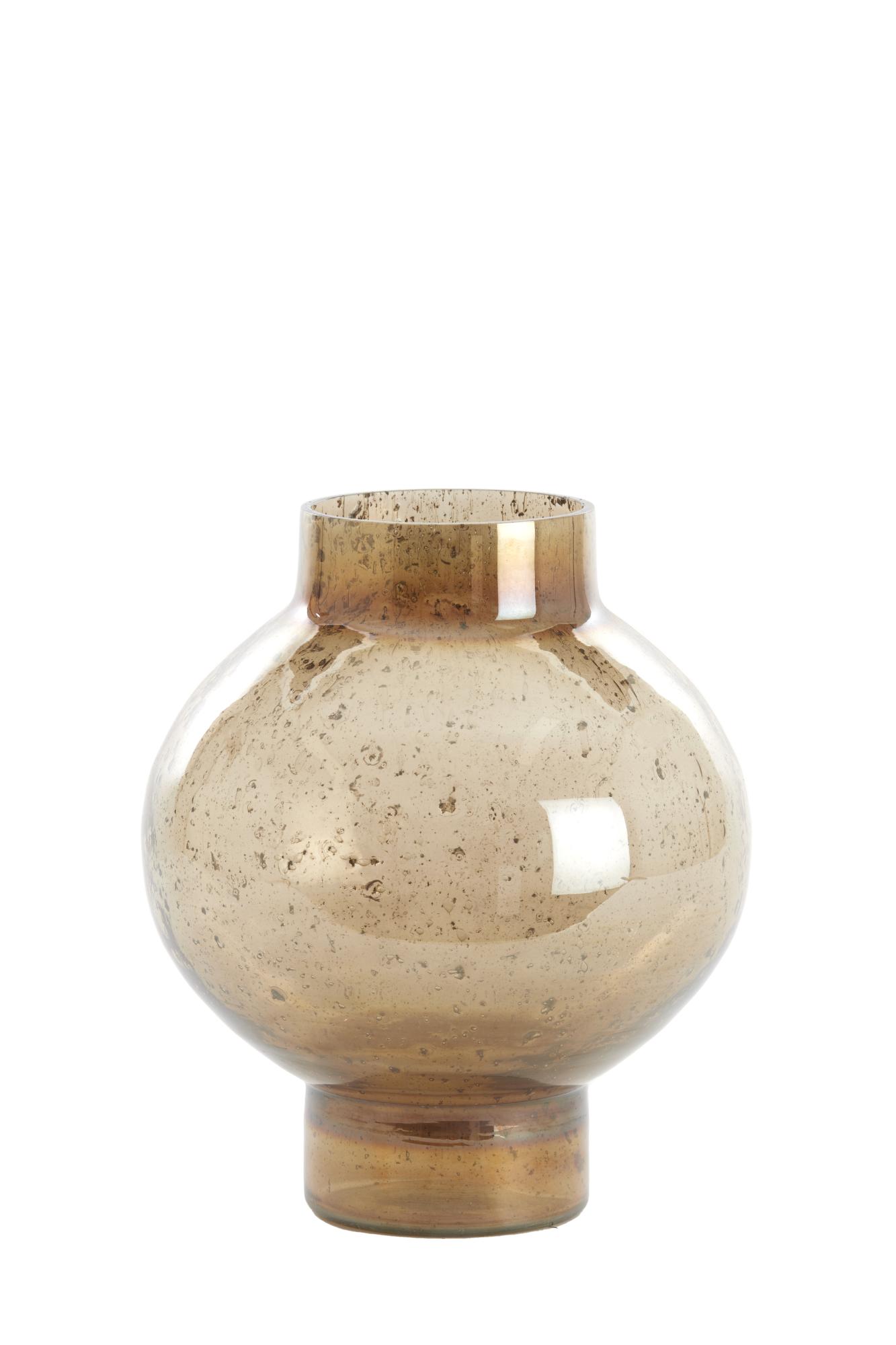 Dusit Vaas Ø26x30 cm glas steenslag amber