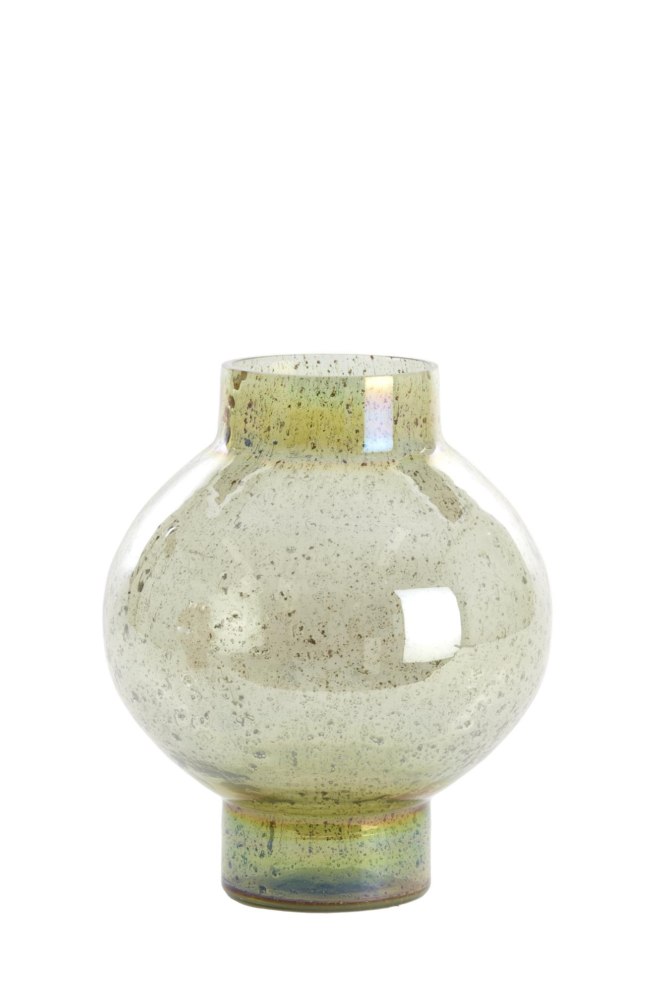 Dusit Vaas Ø26x30 cm glas steenslag groen
