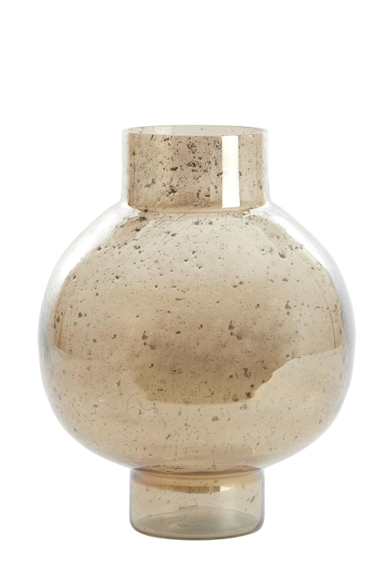 Dusit Vaas Ø31x38 cm glas steenslag amber