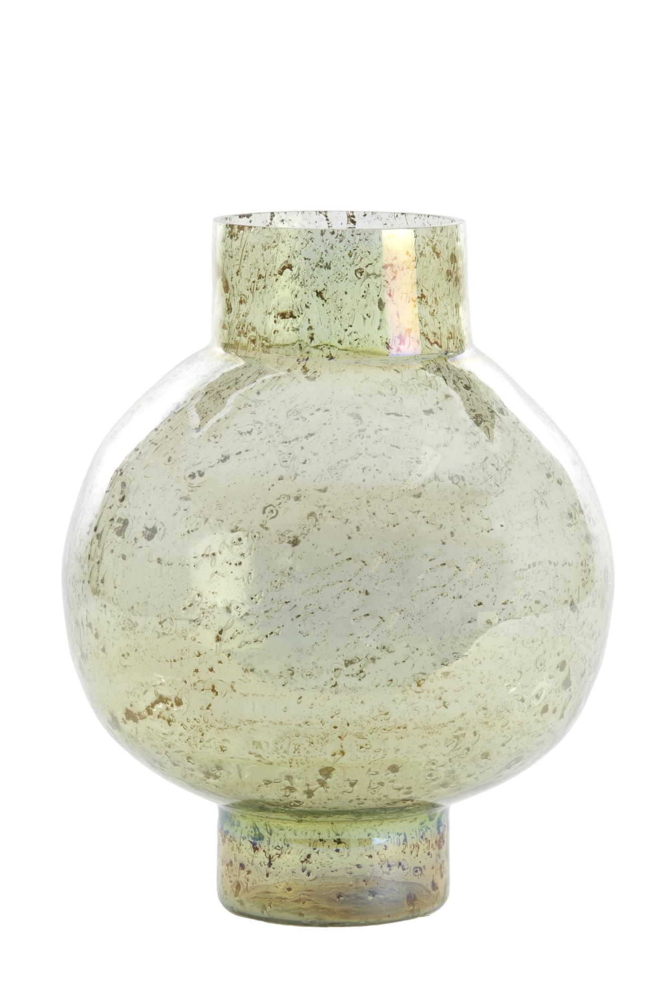 Dusit Vaas Ø31x38 cm glas steenslag groen