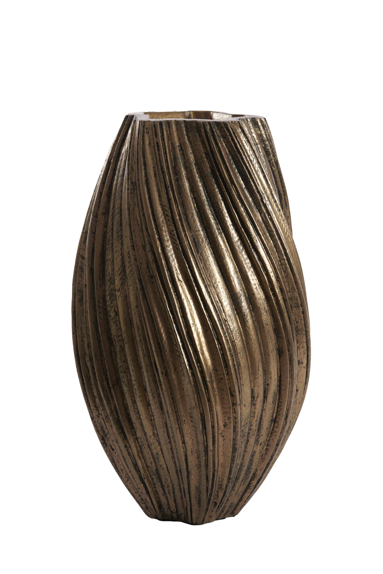 Yatung Vaas deco Ø30x52 cm antiek brons