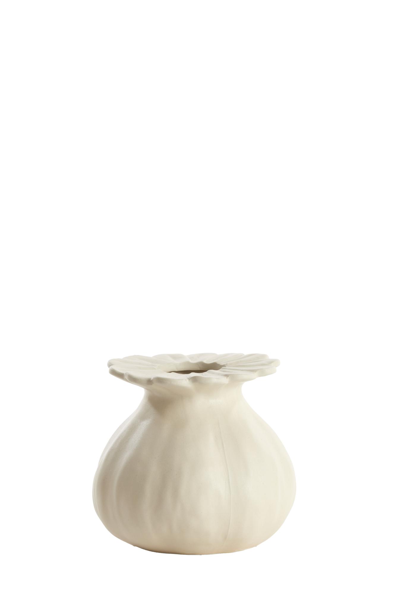 Rewa Vaas deco Ø14x13 cm keramiek crème