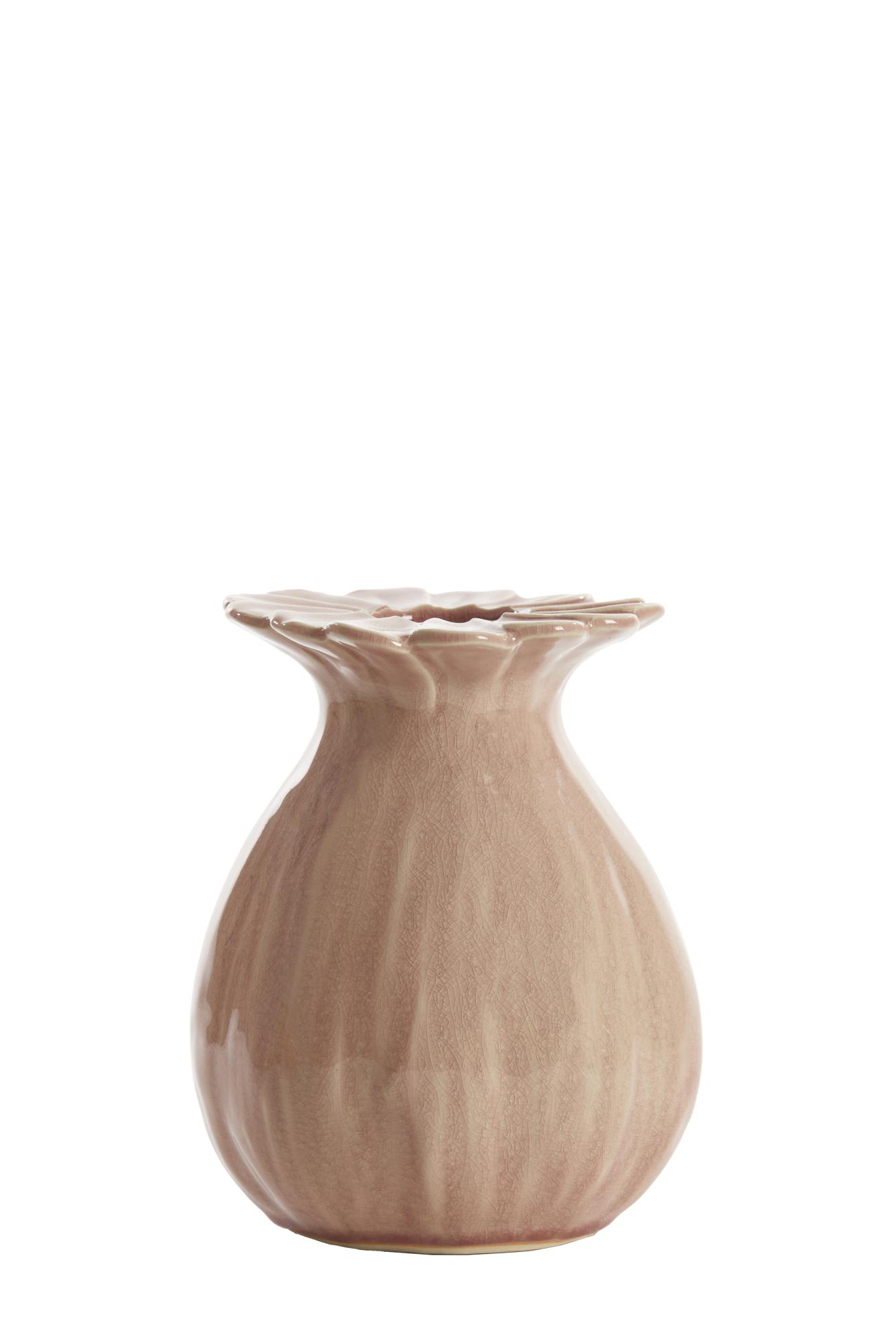 Rewa Vaas deco Ø16x19 cm keramiek roze