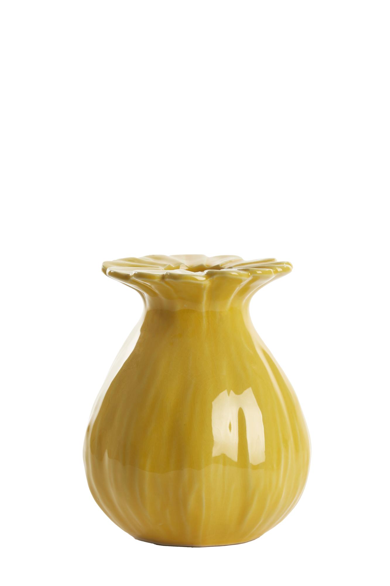 Rewa Vaas deco Ø16x19 cm keramiek geel