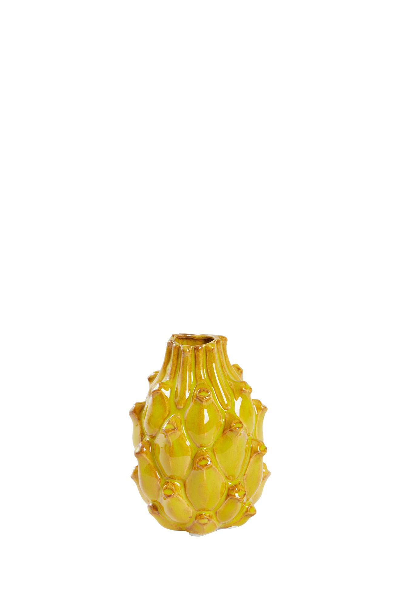 Taya Vaas deco Ø10x13 cm keramiek geel