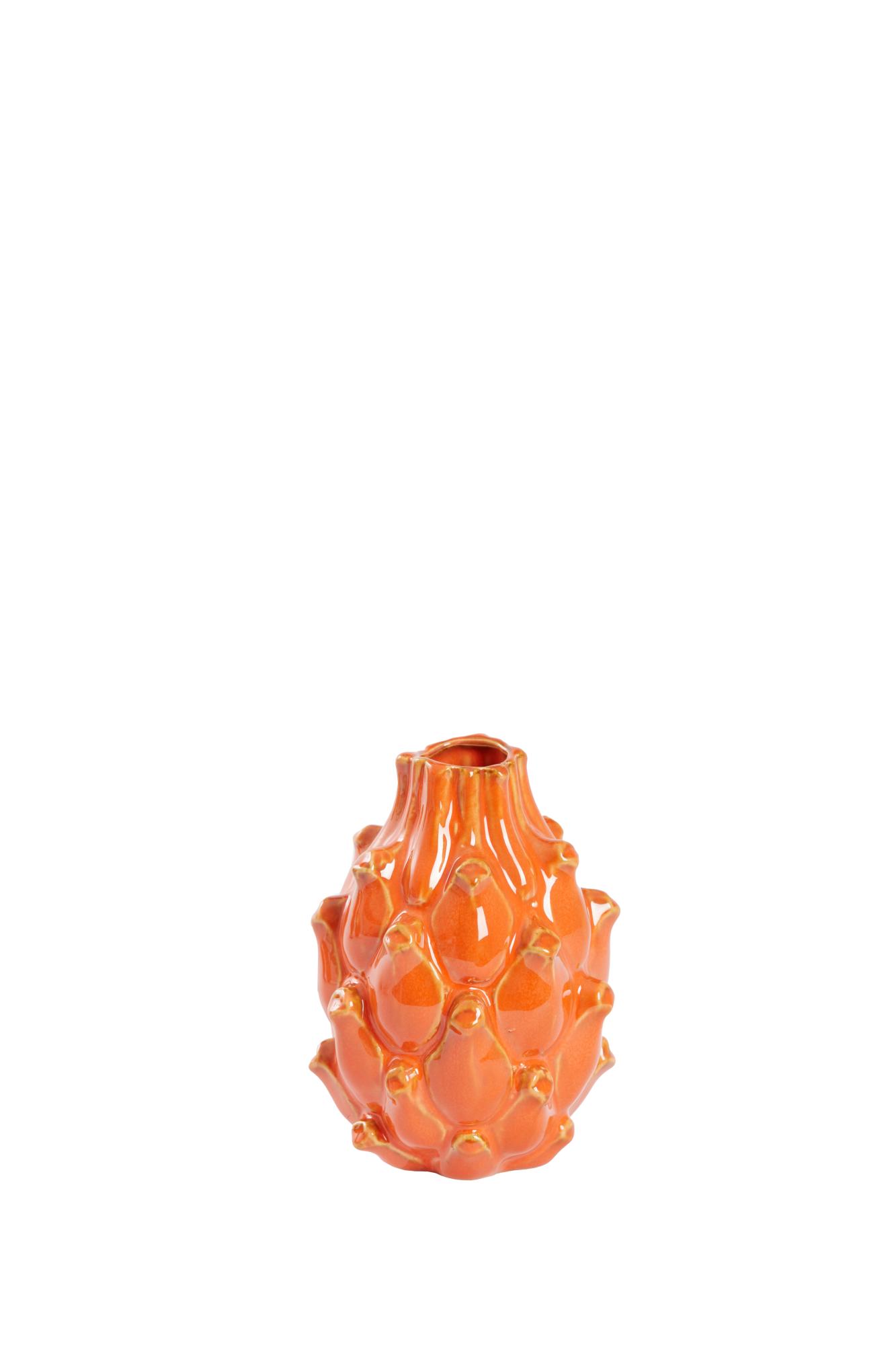 Taya Vaas deco Ø10x13 cm keramiek oranje