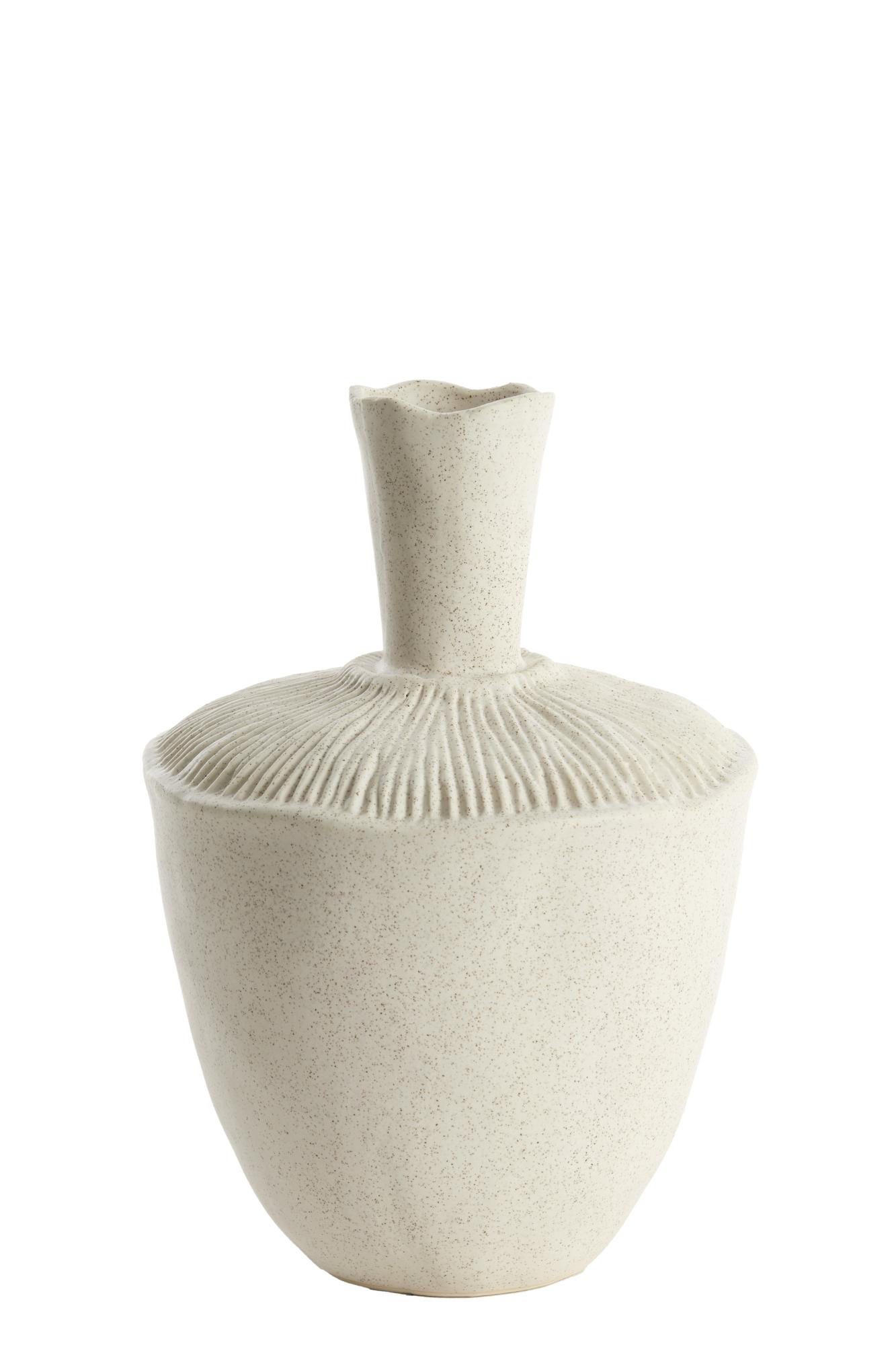 Neira Vaas deco Ø20x29 cm keramiek crème