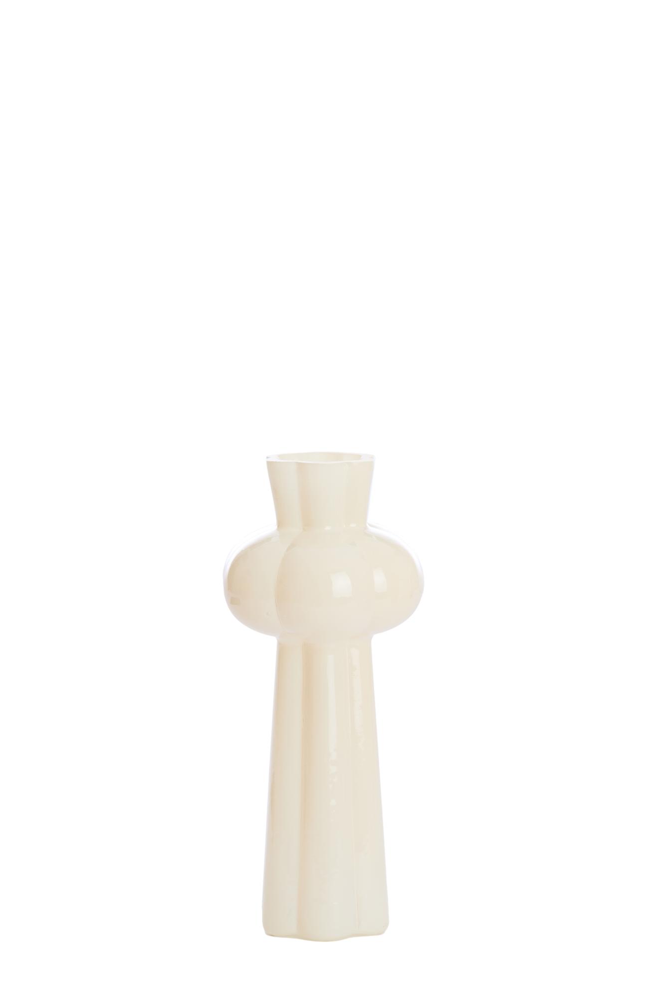 Kortesu Vaas Ø11x25 cm glas crème