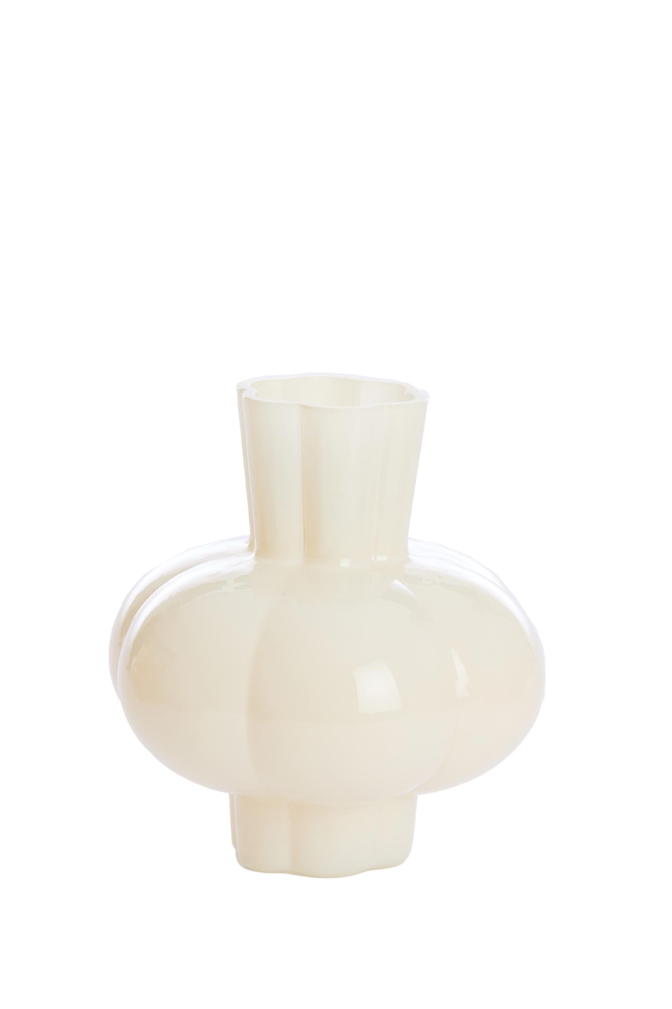 Kortosi Vaas Ø19x20 cm glas crème