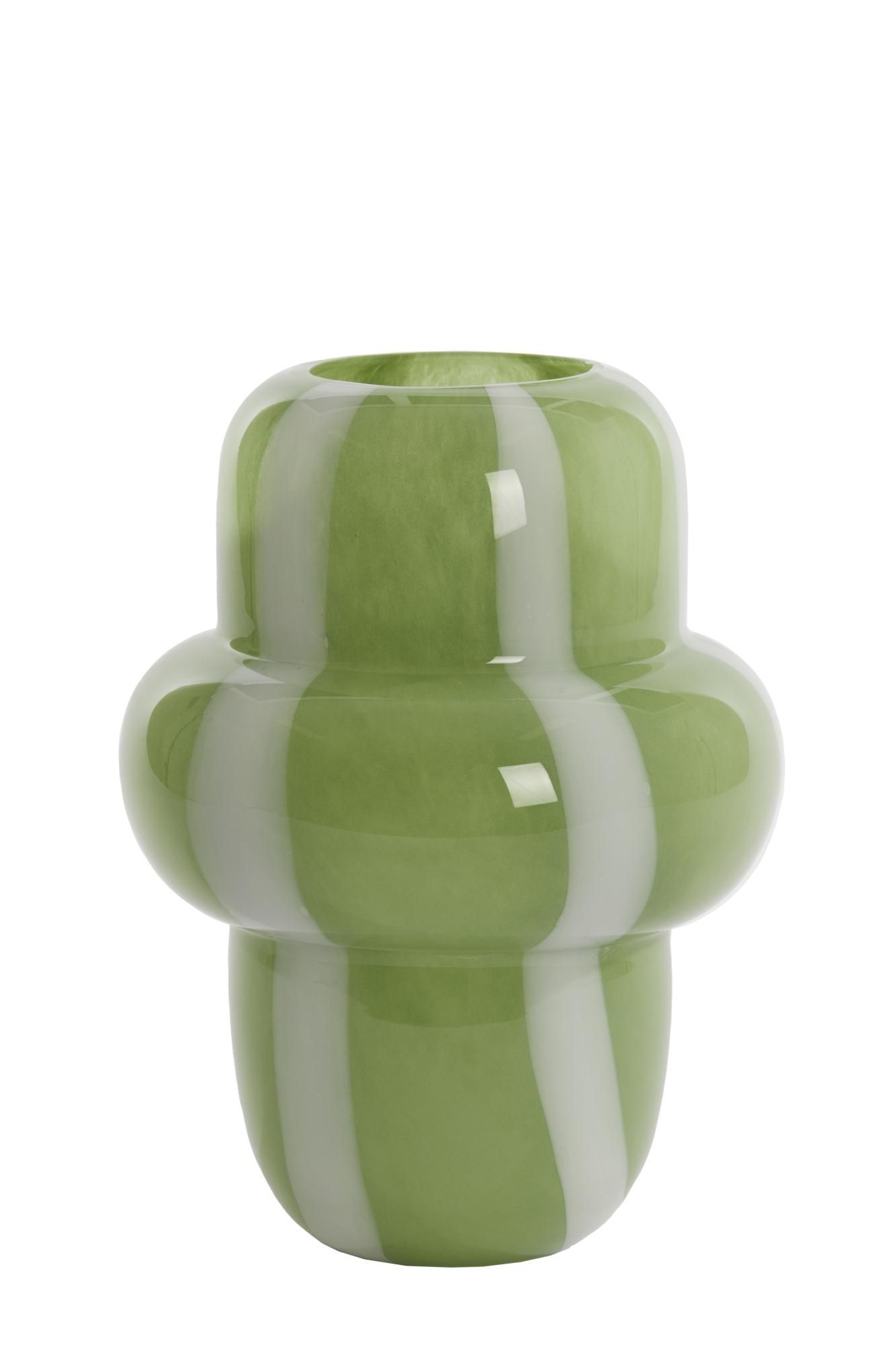 Ylien Vaas Ø20x26 cm glas groen-wit