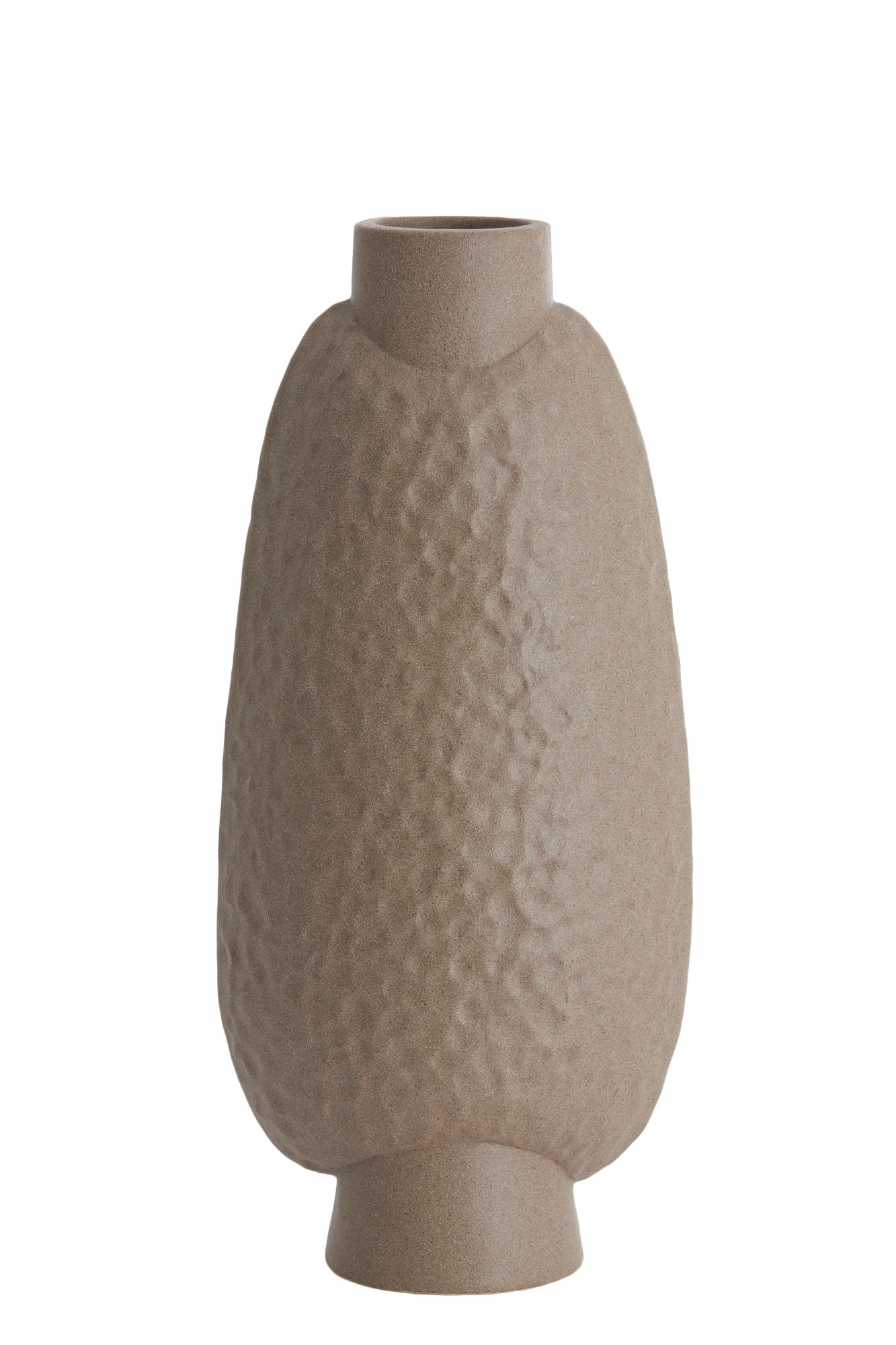 Namtu Vaas deco 18x12x41 cm keramiek mat bruin