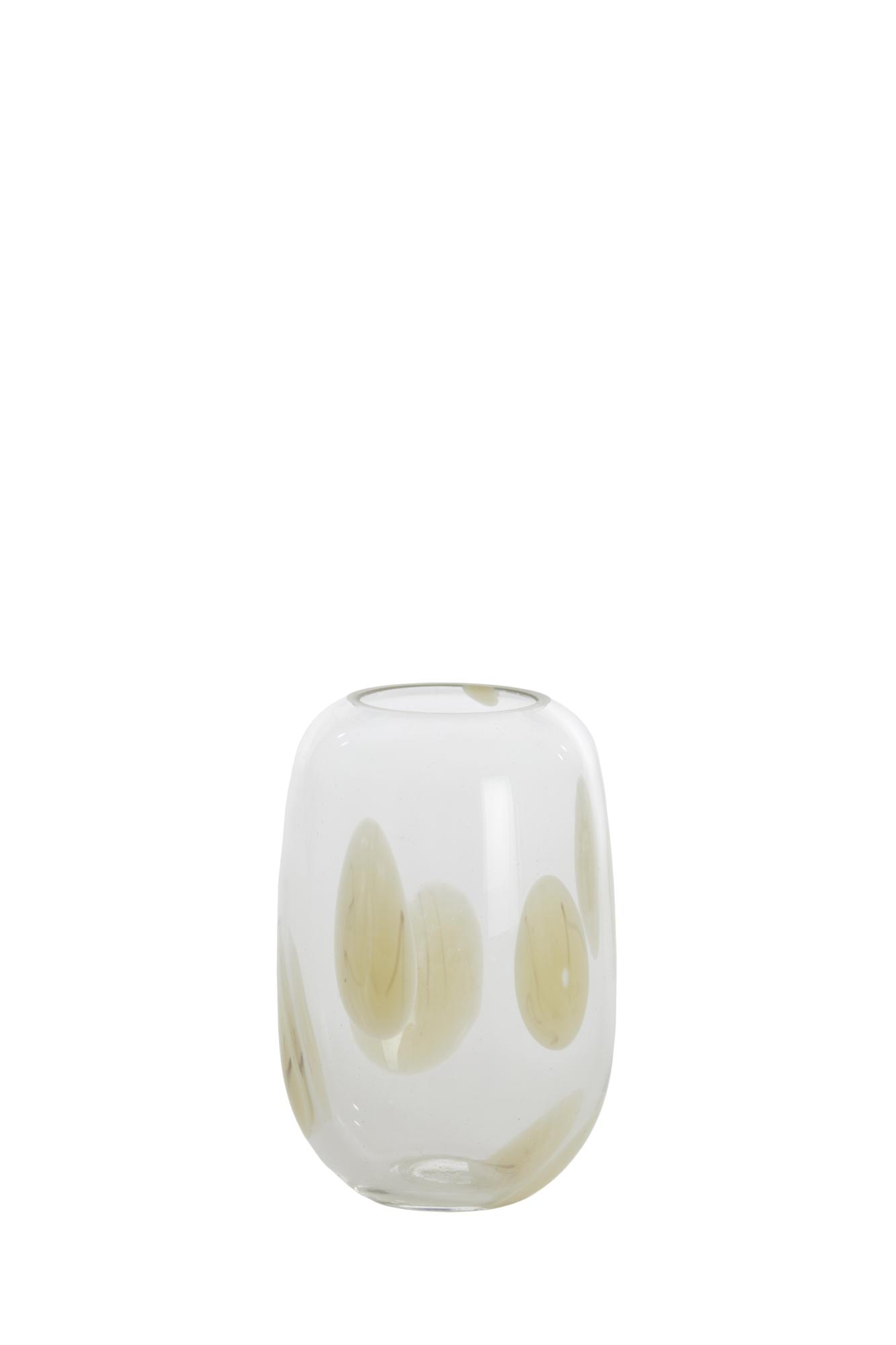 Nenon Vaas Ø12x16 cm glas helder-crème